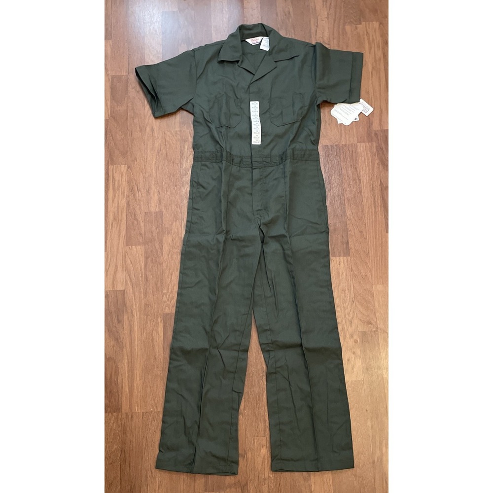 New Walls Coveralls Mens 40 Reg Olive Short Sleeve Vintage RARE Workwear
